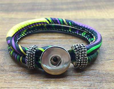 BeYoutiful Leather Snap Charm Bracelet