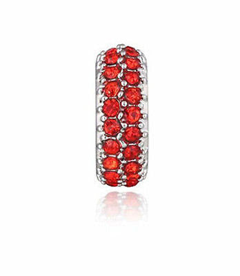 Ruby Red Crystal Glam Bead