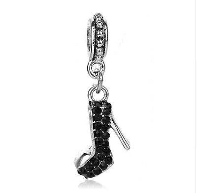 Black Crystal Stiletto Charm Bead