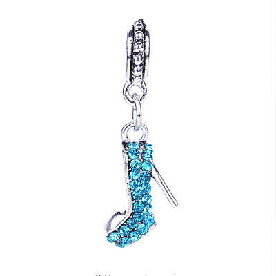 Aqua Crystal Stiletto Charm Bead