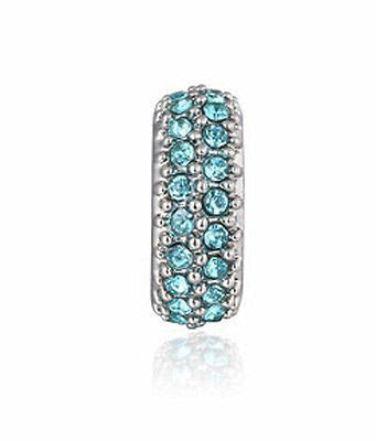 Aqua Crystal Charm Bead