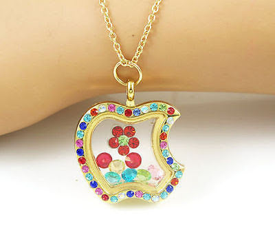 BeYoutiful Memory Crystal Apple Locket