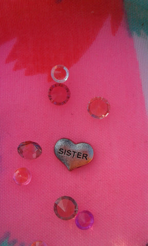 Sister Floating Heart Charm