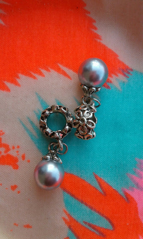 Gray Pearl Charm Bead