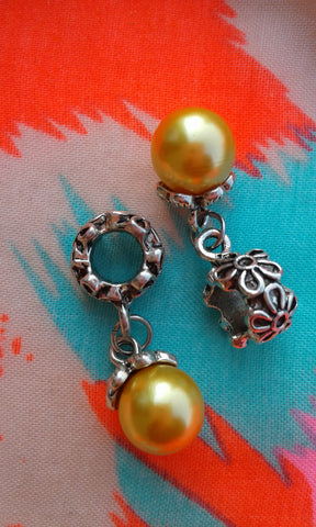 Yellow Pearl Charm Bead