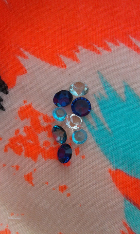 Sapphire and Aqua Crystal Mix