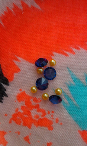 Sapphire and Gold Pearl Mix