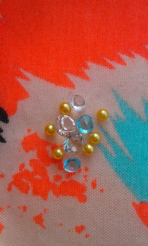 Aqua and Pearl Crystal Mix