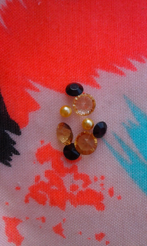 Topaz and Gold Crystal Pearl Mix