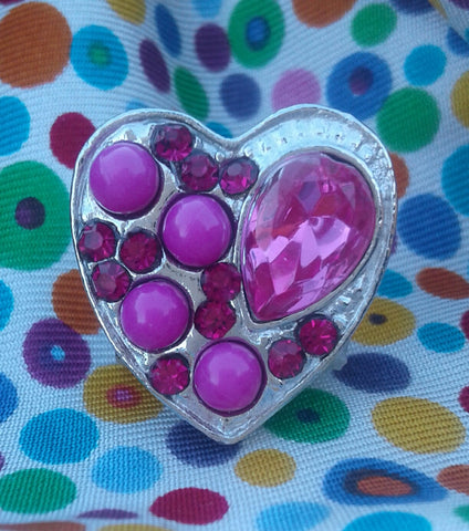 Crystal Heart Snap Charm