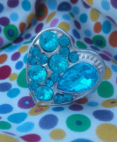 Aqua & Teal Crystal Heart