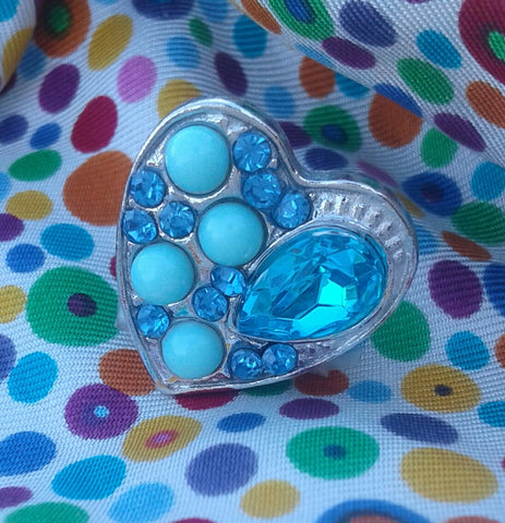 Shimmering Aqua Crystal Heart