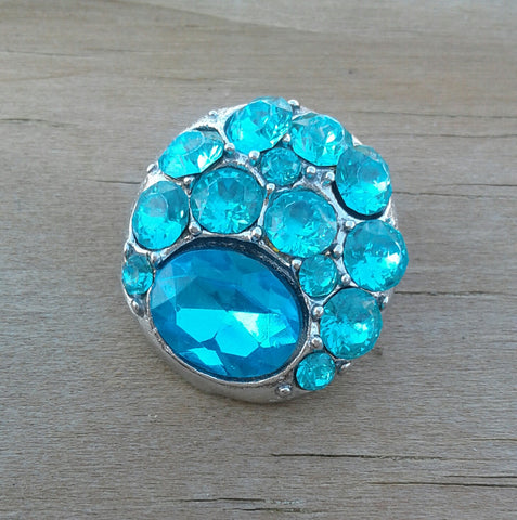 Glitzy Aqua Crystal Charm