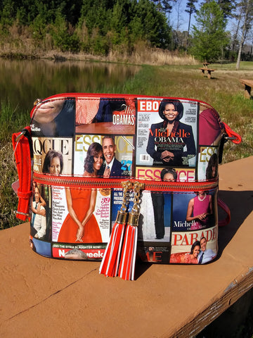 "BeYoutiful Forever The Obamas" Red Magazine Collage Cover Crossbody