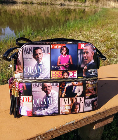 "BeYoutiful Forever The Obamas" Black Magazine Collage Cover Crossbody