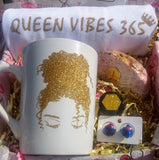 Gold Sparkle "Queen Vibes 365" Stoneware Mug