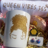 Gold Sparkle "Queen Vibes 365" Stoneware Mug