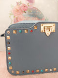 Grey "BeYoutiful Junie" Gemstone Messenger Bag