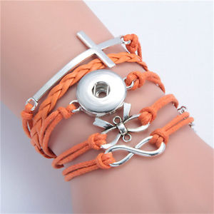 Leather Infinity Cross Bracelet