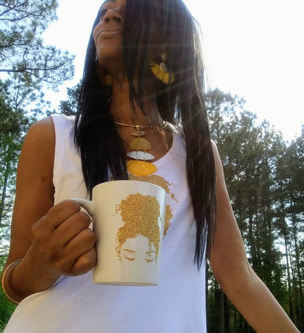 Gold Sparkle "Queen Vibes 365" Stoneware Mug