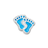 Baby Boy Foot Print Floating Charm