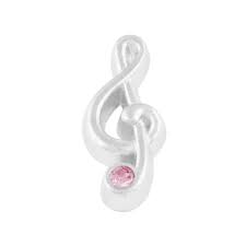 Silver Music Note Floating Charm