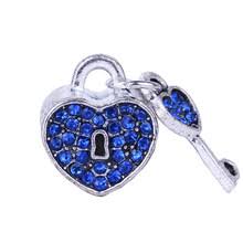 Sapphire Crystal Heart Key Lock of Love