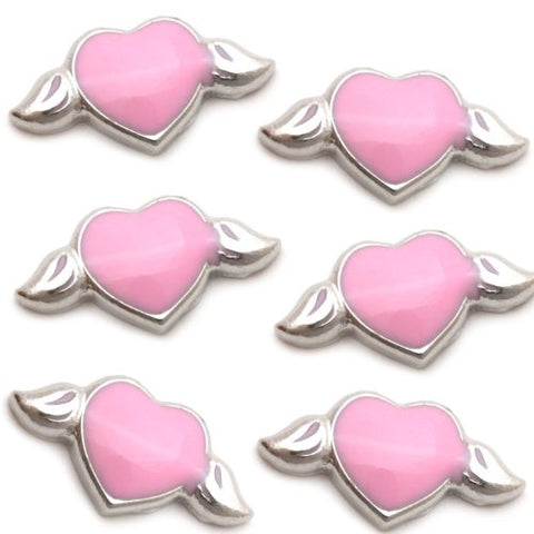 Floating Heart Wing Charm